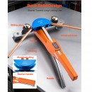 Dispozitiv de indoit tevi cupru si aluminiu, 6-22 mm, Unghi max îndoire 90°, 7 matrite colorate, îndoire inainte