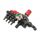 Distribuitor cu 4 cai si manometru cu glicerina pentru erbicidator (compatibil model polonez)