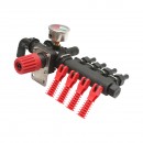 Distribuitor cu 4 cai si manometru cu glicerina pentru erbicidator (compatibil model polonez)