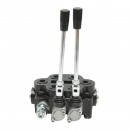 Distribuitor hidraulic cu 2 manete 150 Bar, debit 80L/min M22x1.5mm pentru Tractor Forestier si Graifer