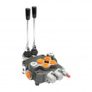 Distribuitor hidraulic cu 2 manete, racord instalatie M22x1.5 debit 80L/min Tractor Forestier Breckner Germany