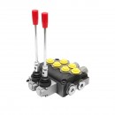 Distribuitor hidraulic cu 2 manete supapa de siguranta SD11 debit 80L/min levier si reductie -15 /+80 Breckner Germany