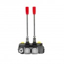 Distribuitor hidraulic cu 2 manete supapa de siguranta SD11 debit 80L/min levier si reductie -15 /+80 Breckner Germany