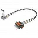 Distribuitor hidraulic cu 3 manete, lungime cablu 2.5m presiune 250 bar debit 80L/min Breckner Germany