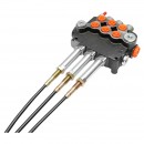 Distribuitor hidraulic cu 3 manete, lungime cablu 2.5m presiune 250 bar debit 80L/min Breckner Germany