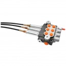 Distribuitor hidraulic cu 3 manete, lungime cablu 2m presiune 250 bar debit 40L/min Breckner Germany