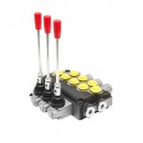 Distribuitor hidraulic cu 3 manete supapa de siguranta SD11 debit 80L/min levier si reductie -15 /+80 Breckner Germany