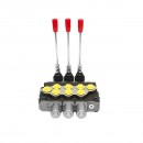 Distribuitor hidraulic cu 3 manete supapa de siguranta SD11 debit 80L/min levier si reductie -15 /+80 Breckner Germany