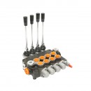 Distribuitor hidraulic cu 4 manete debit 80L/min cu levier si reductie inclusa -15 /+80 Breckner Germany
