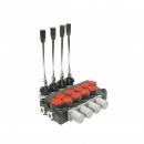 Distribuitor hidraulic cu 4 manete supapa de siguranta SD11 debit 80L/min levier si reductie -15 /+80 Breckner Germany