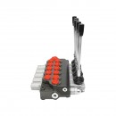 Distribuitor hidraulic cu 5 manete supapa de siguranta SD11 debit 80L/min levier si reductie -15 /+80 Breckner Germany