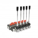 Distribuitor hidraulic cu 5 manete supapa de siguranta SD11 debit 80L/min levier si reductie -15 /+80 Breckner Germany