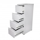 Dulap metalic fiset 1340x460x620mm cu 4 sertare securizate, gri Breckner Germany