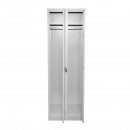 Dulap metalic fiset dublu tip vestiar 1800x600x450mm cu 2 usi securizate, raft si bara, gri Breckner Germany