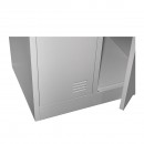 Dulap metalic fiset dublu tip vestiar 1800x600x450mm cu 2 usi securizate, raft si bara, gri Breckner Germany
