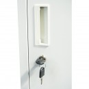 Dulap metalic fiset dublu tip vestiar gri cu 2 usi securizate 1850x380x450mm Breckner Germany