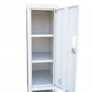 Dulap metalic fiset dublu tip vestiar gri cu 2 usi securizate si 6 rafturi 1700x300x450mm