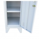 Dulap metalic fiset dublu tip vestiar gri cu 2 usi securizate si 6 rafturi 1700x300x450mm