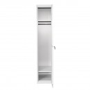 Dulap metalic fiset dublu tip vestiar gri cu usa securizata, 2 rafturi, bara, oglinda si ventilatie 1800x450x380mm Breckner Germany