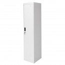 Dulap metalic fiset dublu tip vestiar gri cu usa securizata, 2 rafturi, bara, oglinda si ventilatie 1800x450x380mm Breckner Germany