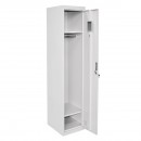 Dulap metalic fiset dublu tip vestiar gri cu usa securizata, 2 rafturi, bara, oglinda si ventilatie 1800x450x380mm Breckner Germany