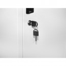 Dulap metalic fiset dublu tip vestiar gri cu usa securizata, 2 rafturi, bara, oglinda si ventilatie 1800x450x380mm Breckner Germany