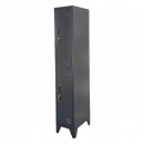 Dulap metalic fiset dublu tip vestiar negru cu 2 usi securizate 1850x380x450mm Breckner Germany