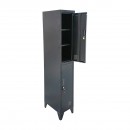 Dulap metalic fiset dublu tip vestiar negru cu 2 usi securizate 1850x380x450mm Breckner Germany