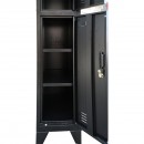 Dulap metalic fiset dublu tip vestiar negru cu 2 usi securizate 1850x380x450mm Breckner Germany