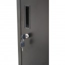 Dulap metalic fiset dublu tip vestiar negru cu 2 usi securizate 1850x380x450mm Breckner Germany