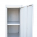 Dulap metalic fiset tip vestiar gri cu 1 usa securizata si 5 rafturi 1700x300x450mm