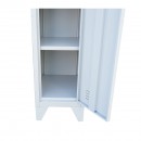 Dulap metalic fiset tip vestiar gri cu 1 usa securizata si 5 rafturi 1700x300x450mm