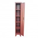Dulap metalic fiset tip vestiar maro cu 1 usa securizata si 5 rafturi 1700x300x450mm
