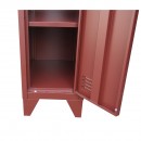 Dulap metalic fiset tip vestiar maro cu 1 usa securizata si 5 rafturi 1700x300x450mm