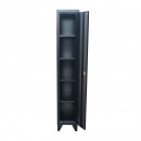 Dulap metalic fiset tip vestiar negru cu 1 usa securizata si 5 rafturi 1700x300x450mm