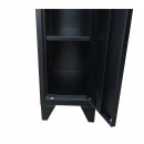 Dulap metalic fiset tip vestiar negru cu 1 usa securizata si 5 rafturi 1700x300x450mm