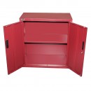 Dulap metalic rosu cu o polita si 2 usi securizate 750x750x350mm