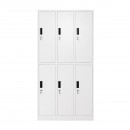 Dulap metalic tip vestiar cusetat 1800x900x450mm 3x2 cu 6 usi securizate, gri Breckner Germany
