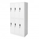 Dulap metalic tip vestiar cusetat 1800x900x450mm 3x2 cu 6 usi securizate, gri Breckner Germany
