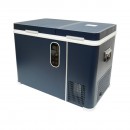 Frigider auto 45L cu compresor 12V-24V-220V, 45W, afisaj LCD, zona dubla de racire, albastru 616x386x451mm