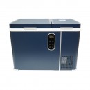Frigider auto 45L cu compresor 12V-24V-220V, 45W, afisaj LCD, zona dubla de racire, albastru 616x386x451mm