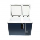 Frigider auto 45L cu compresor 12V-24V-220V, 45W, afisaj LCD, zona dubla de racire, albastru 616x386x451mm