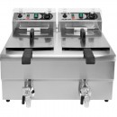 Friteuza inox cu valva 2x12 l, 380V