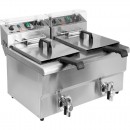 Friteuza inox cu valva 2x12 l, 380V