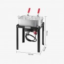 Friteuza multifunctionala cu arzator pe gaz, 2 x Cosuri, Capacitate 13.27 l, dimensiune 420x530x740 mm, Termometru