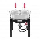 Friteuza multifunctionala cu arzator pe gaz, 2 x Cosuri, Capacitate 13.27 l, dimensiune 420x530x740 mm, Termometru
