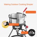 Friteuza multifunctionala cu arzator pe gaz, Capacitate 9.35 l, dimensiune 540×758 mm, Termometru
