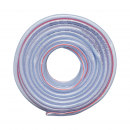 Furtun gradina PVC transparent 1/2 inch, PN7 bar, 13x17mm cu insertie textila impletita, certificat FDA pentru uz alimentar 50m/rola