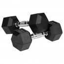 Gantere dumbbell hex fonta cauciucata 2x7kg rebel activ