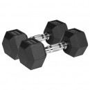 Gantere dumbbell hex fonta cauciucata 2x9kg rebel activ